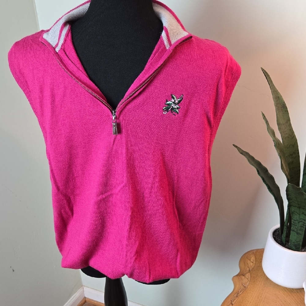 Peter Millar Merino Wool Pink Sweater Vest